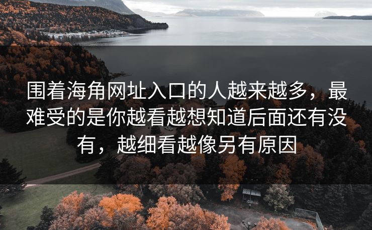 围着海角网址入口的人越来越多，最难受的是你越看越想知道后面还有没有，越细看越像另有原因