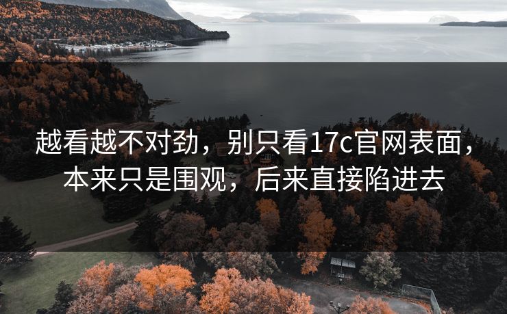 越看越不对劲,别只看17c官网表面,本来只是围观,后来直接陷进去 越看越不对劲,别只看17c官网表面,本来只是围观,后来直接陷进去